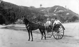 Northern headland at Waihi Beach, circa 1905-10